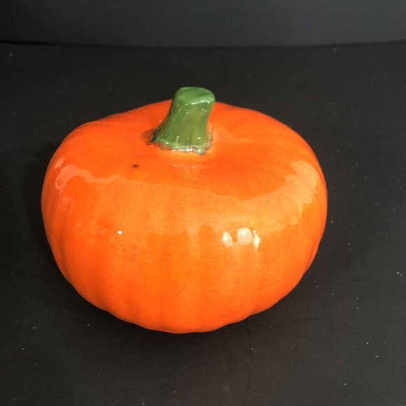 Unknown Other - Vintage Ceramic 4" Pumpkin Vegetable Kitchen Decoration Art Pottery MCM